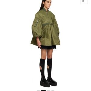 Simone Rocha Puff Sleeve Bomber Jacket - Olive Green (S)